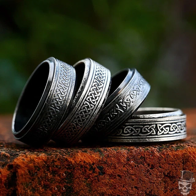 Sculpt Rings™ nordischer Wikinger Totem Amulett Rune Punk Edelstahl Wikingerring