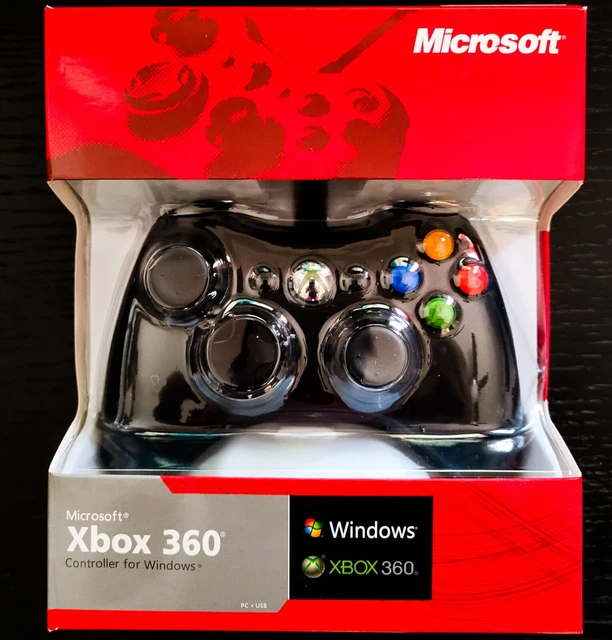 👻 Manette Filaire Officielle Xbox 360 Quasi Neuf Noire Compatible PC Boîte USB