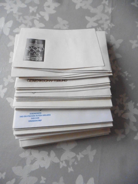 Briefmarken DDR 100 Blanko Ersttagsbriefumschläge FDC Konvolut zw. 1984 und 1988