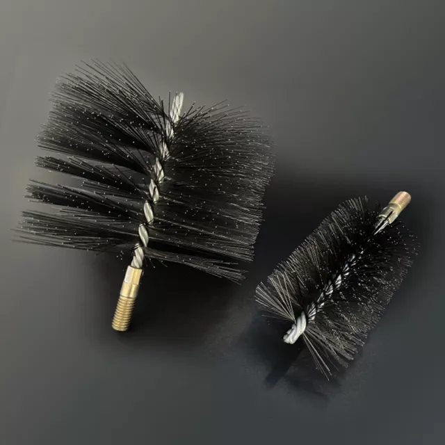 2pcs Flue Clean Brush Set Chimney Steel Wire Sweeping for Drain Soot Head