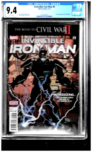Invincible Iron Man #9 CGC 9.4 1st Full Appearance of Riri Williams