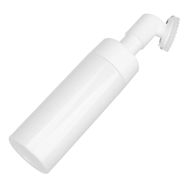 (200ML)Mousse Foam Bottle With Brush White Facial Cleanser Foam Bottle Silicone