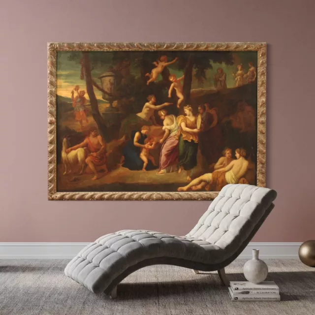 Grande dipinto mitologico antico quadro ad olio su tela Zeus pittura XVII sec