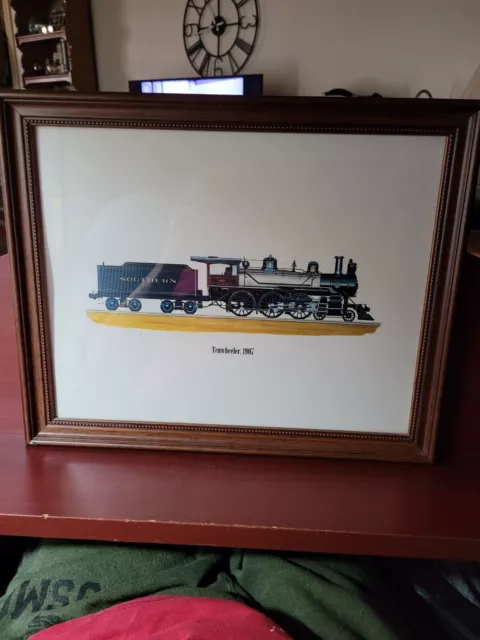 Southern Railroad 1969 Litho Tenwheeler 1907 16" X 12.5" Framed