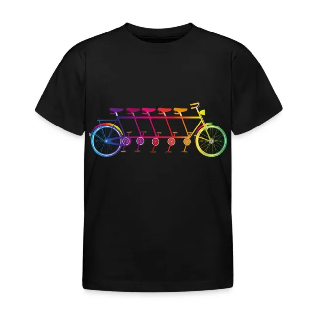 Buntes Tandem Fahrrad Kinder T-Shirt