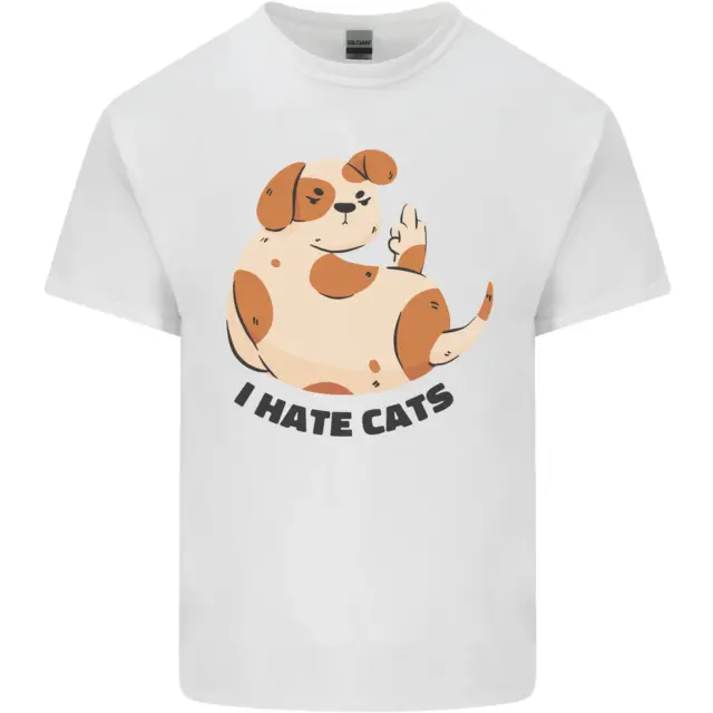 T-shirt per bambini divertenti cani odio gatti