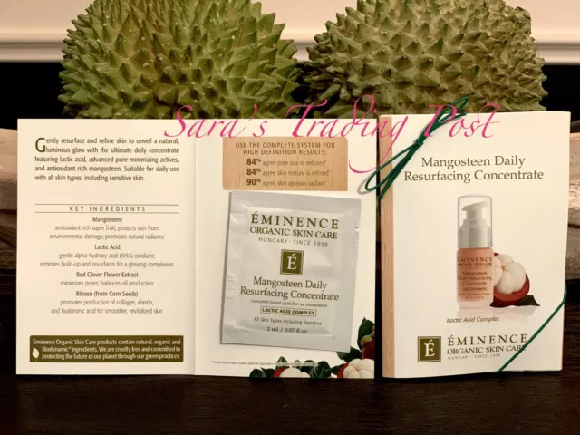6 Eminence MANGOSTEEN Daily Resurfacing CONCENTRATE  Card Samples 2ml/.07oz +🎁
