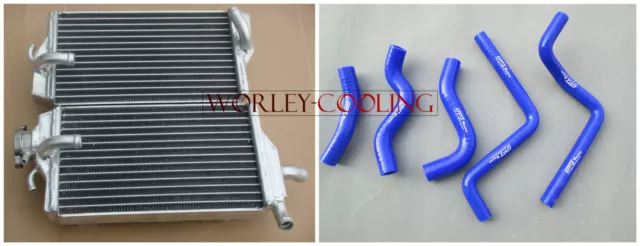 Aluminum Radiator & BLUE hose for Honda CR125R CR 125R CR125 2000 2001 00 01 new