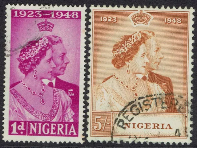 Nigeria 1948 Kgvi Silver Wedding Set Used