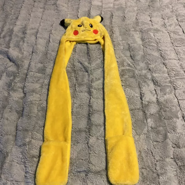Pokemon Fleece Hooded Scarf With Pockets By Animations In Excellent Condition