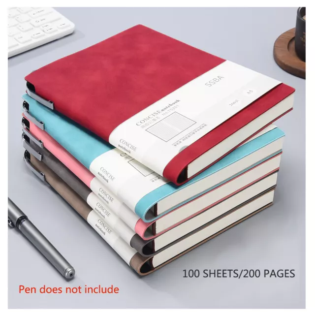 A5 Fashion Glued PU Leather Cover Journal Travel Notebook Travellers Diary AU 2