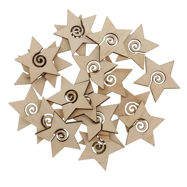 20/10 Stück hohle Holzblumen Holzscheiben Scheiben für DIY Handwerk Naturholz