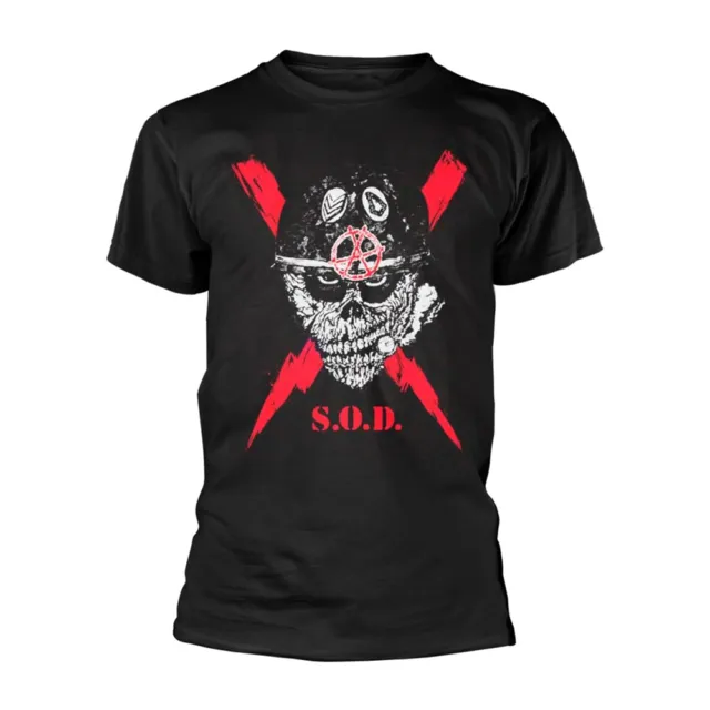 S.O.D. (STORMTROOPERS OF DEATH) - SCRAWLED LIGHTNING BLACK T-Shirt Small