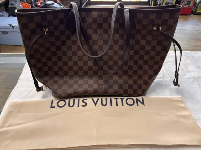 Louis Vuitton Damier Neverfull MM Shoulder Tote Bag PPS-JH321529