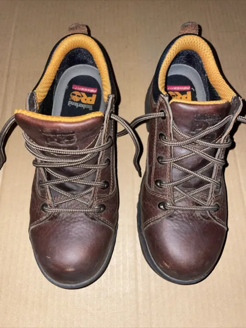 WOMENS TIMBERLAND PRO Titan Safety Toe Oxford Shoe Boot Brown Size 8.5 ...