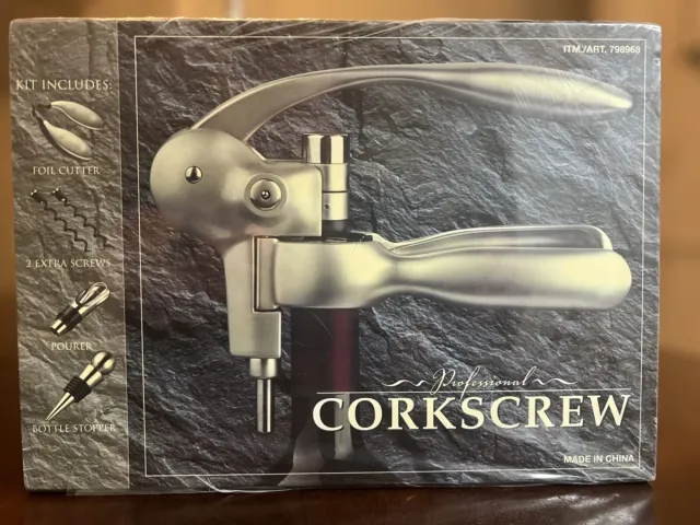 Costco PROFESSIONAL CORKSCREW KIT Foil Cutter Wine Corker NEW