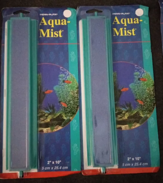 2 new Penn Plax AS2 Aqua Mist Air Stone Add-A-Stone 2 x 10 in.