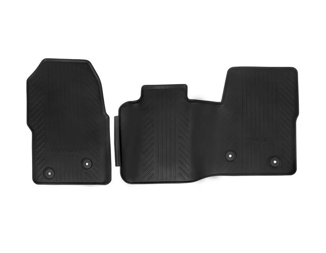 Front Rubber Floor Mats For Ford Transit Custom (2018-2023) - Black, 6mm Thick, RHD