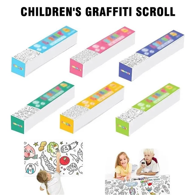 Papel para colorear para niños rollo de graffiti no pared sucia niños regalos pintura L5G2