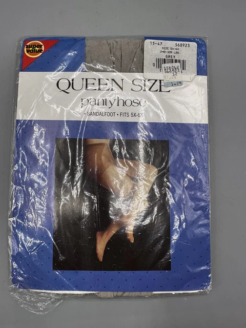 Super Value Queen Grey size 5X-6X Sandalfoot pantyhose