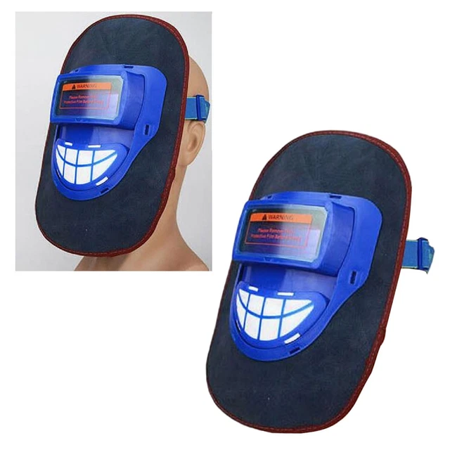 Maschera Per Saldatura Elettrica In Pelle Casco Per Saldatore Con Oscuramento