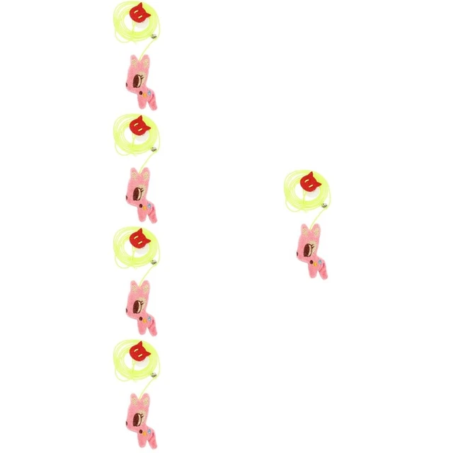 5 piezas Retractable Cat burlas juguete gatitos interesantes hierba gatera juguete dibujos animados
