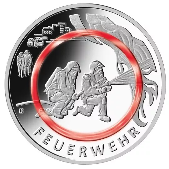 10 Euro "Feuerwehr" 2023 "Im Dienst der Gesellschaft" Stuttgart -F-