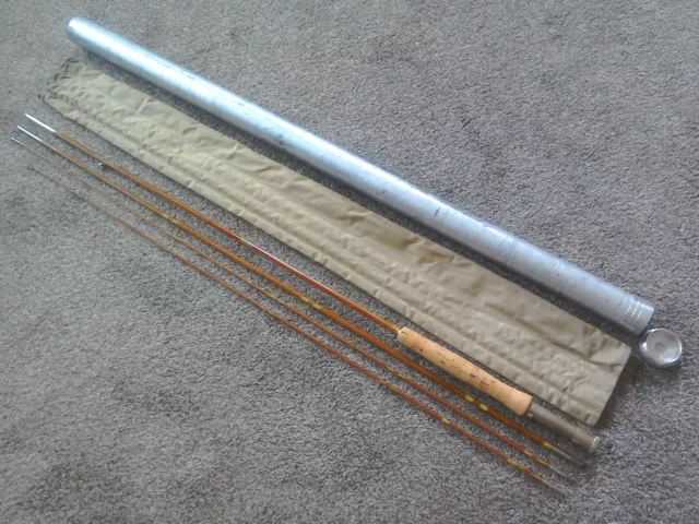 Vintage Split Bamboo fly rod, bag and tube.