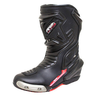 ARMR Moto Motegi Waterproof Motorcycle Motorbike Sports Race Road Boots Black