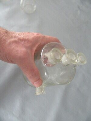 5 Medizinische Glasgefäße Kolben Messbecher Schott  Labor Apotheke vintage rar 6