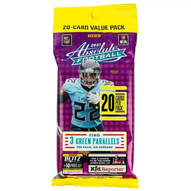 2021 Panini Absolute Nfl American Football 20 Card Cello Fat Value Pack New