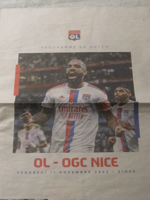 PROGRAMME OFFICIEL OLYMPIQUE Lyonnais OL Lyon - OGC Nice 2022/23 EUR 6 ...