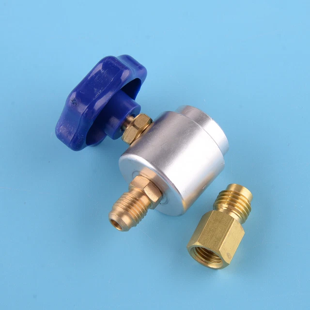SELF SEALING R134A A/C Can Tap Valve Refrigerant Dispenser w/ Tank
