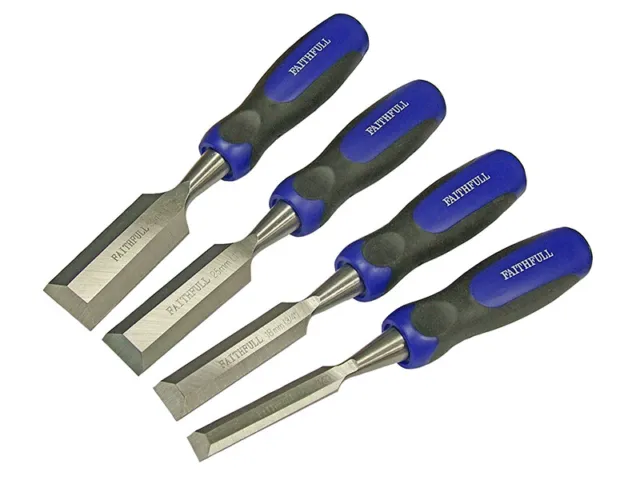 Faithfull Bevel Edge Butt Chisel Set, 4 Piece FAIWCBUTTS4