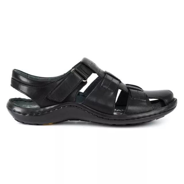 Kampol Men's leather sandals 220KAM black