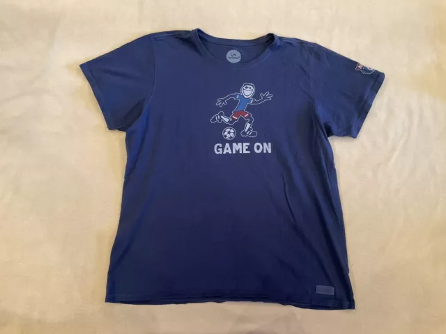 Life Is Good Game On Soccer Shirt Xl Womens NEFC