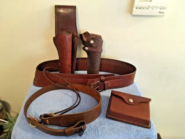Vintage Viking Western Leather Revolver Holsters & Belt 7026 22M Handmade & More