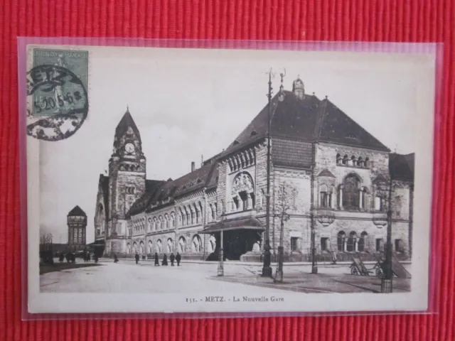 Cpa Written Stamp Metz La New Station 57