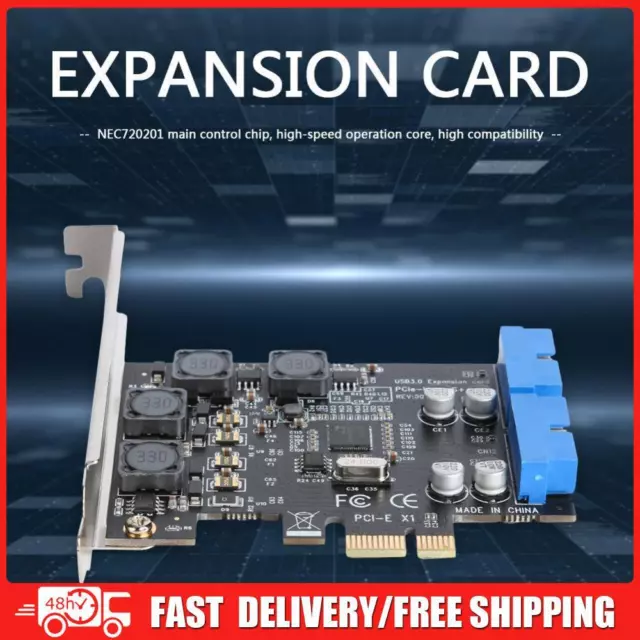 Front PCI-E to 19/20 Pin Header Adapter USB 3.0 PCI Express Expansion Modules