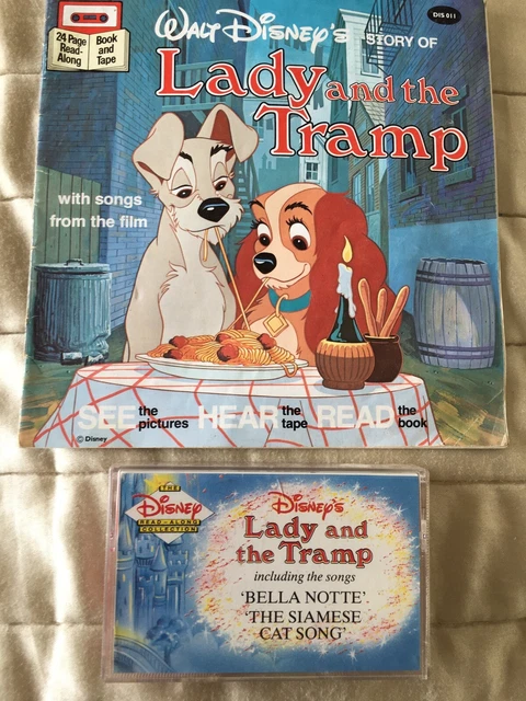 Vintage Disney Read Along Story Book & Cassette Lady And The Tramp