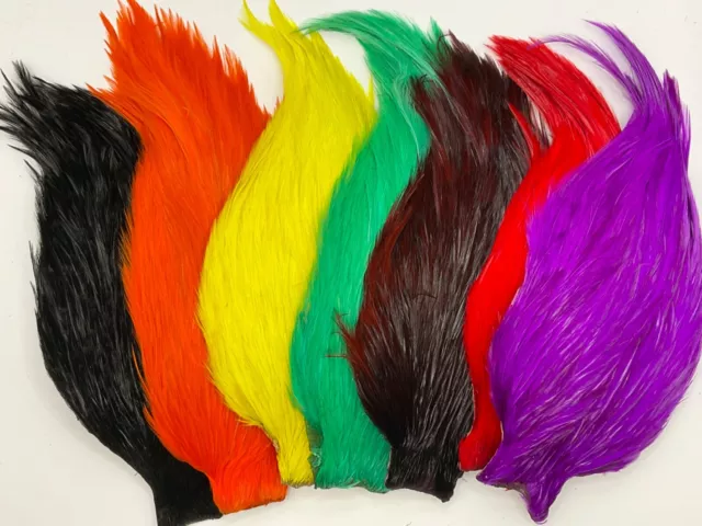 Indian cock capes, Natural and Dyed,  by AM Flytying, Fly tying feathers