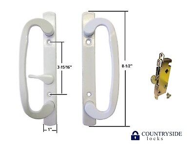Sliding Glass Patio Door Handle Set with Mortise Lock Body Off Center Non-Keyed