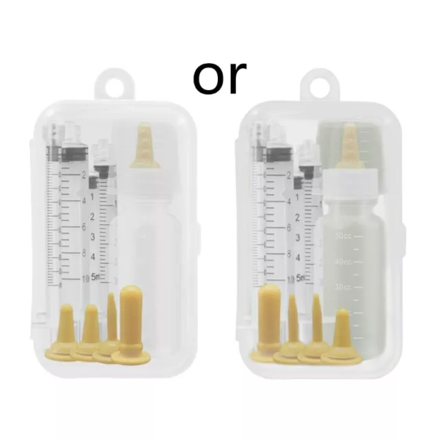 Puppy Nursing Feeding Kit Bottle with Calibration Line Nipple Syringes Feeder