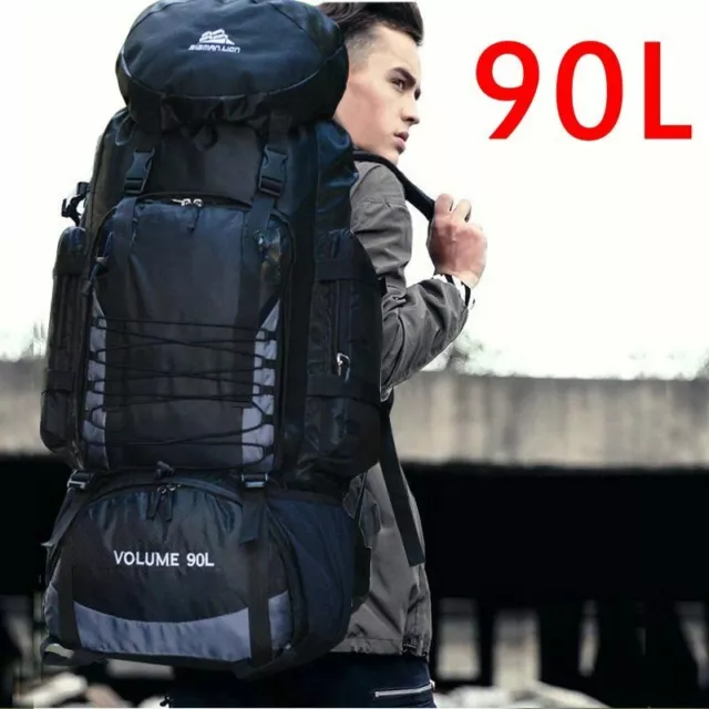 90L Hiking Backpack Travel Rucksack Camping Climbing Bag Trekking Mountaineering