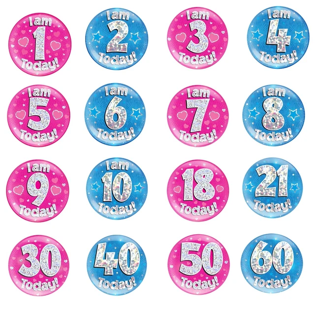 JUMBO LARGE BIRTHDAY Badge 1st 2nd 3rd 4th 5th 6th 7th 8th 9th 10th 11 ...