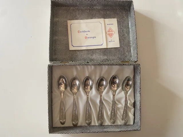 Set 6 cucchiaini argento 800 A.Bettini
