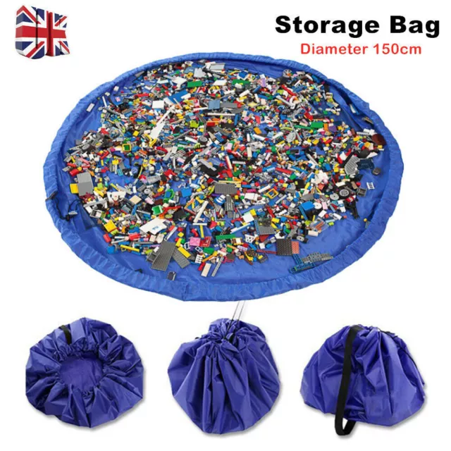 Large Kids Play Mat Bag Portable Toy Storage Organizer Toys Drawstring Bag 150CM