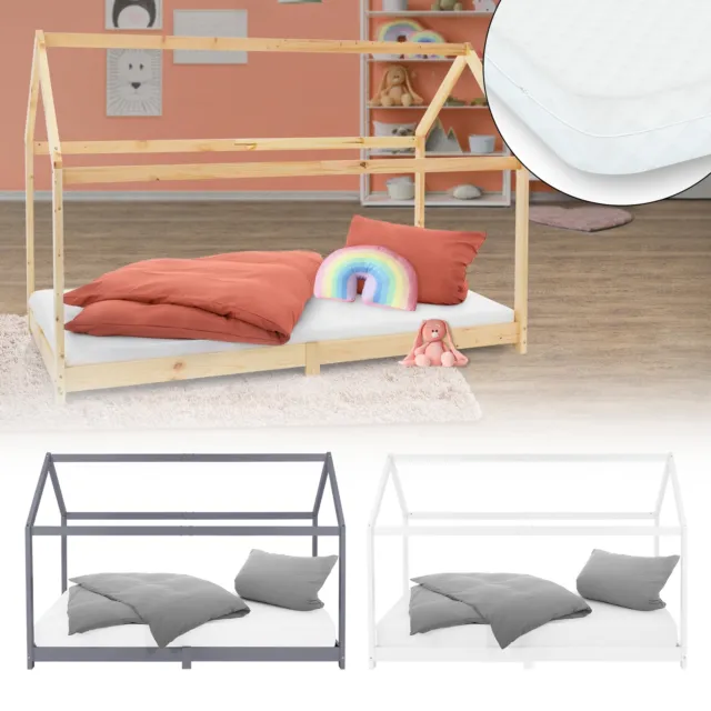 Cama alta madera maciza pino 90x200 cm cama juvenil dormitorio juvenil cama  de madera estilo litera mueble moderno para dormitorio accesorio de hogar