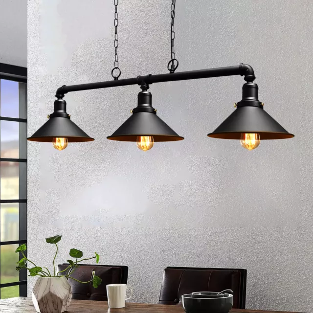 Industrial Steam Punk 3 Way Over Table Light Indoor Ceiling Hanging Light 0052