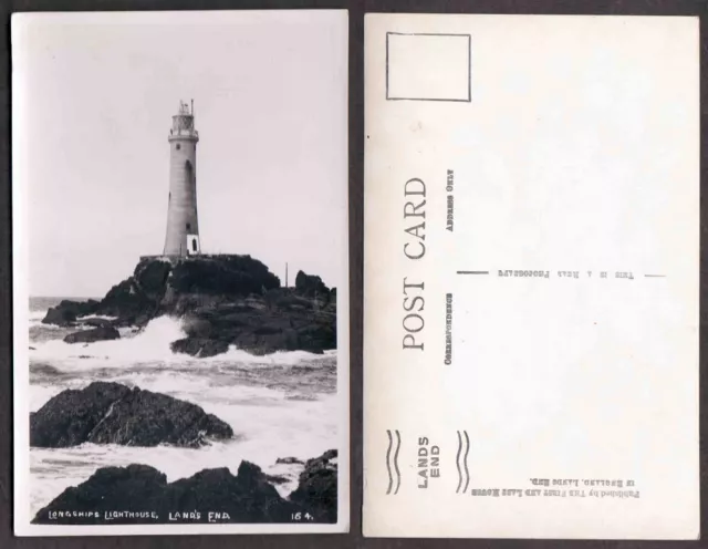 Old Real Photo Postcard - Longships Lighthouse - England - Land's End